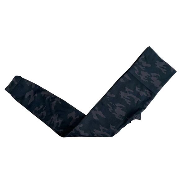 SPANX Camo Leggings Black Brown Large Wide Waistband High Rise 26" Inseam MINT - Picture 4 of 10